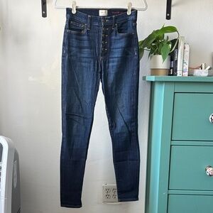 Trendy High-Rise Dark Blue Jeans